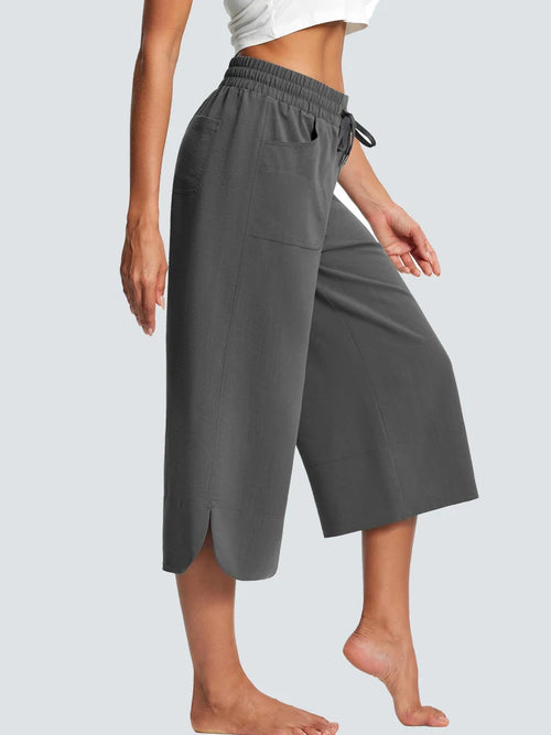 Elegant Wide-Leg Cropped Pants