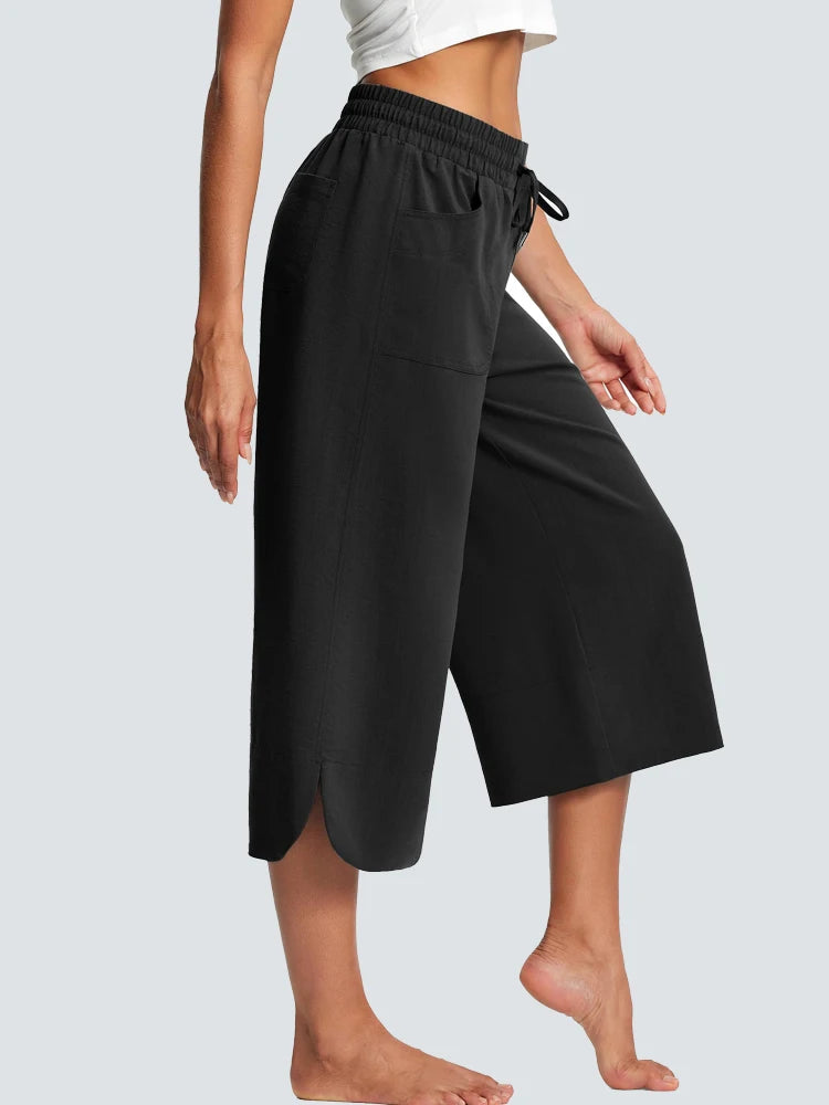 Elegant Wide-Leg Cropped Pants