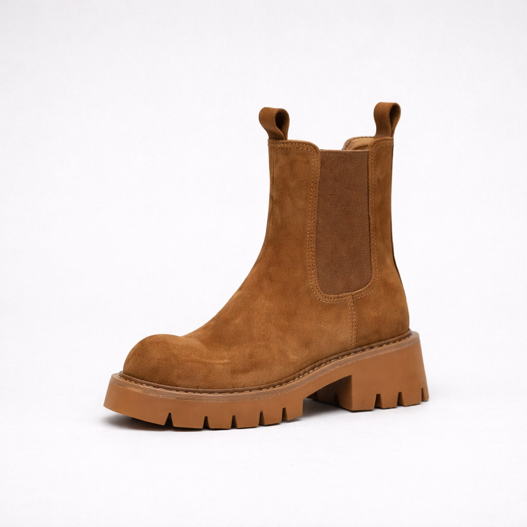 Suede Chunky Chelsea Ankle Boots